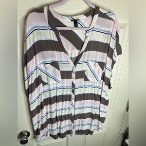 Torrid Multicolor Striped Button-Down Shirt size 4X